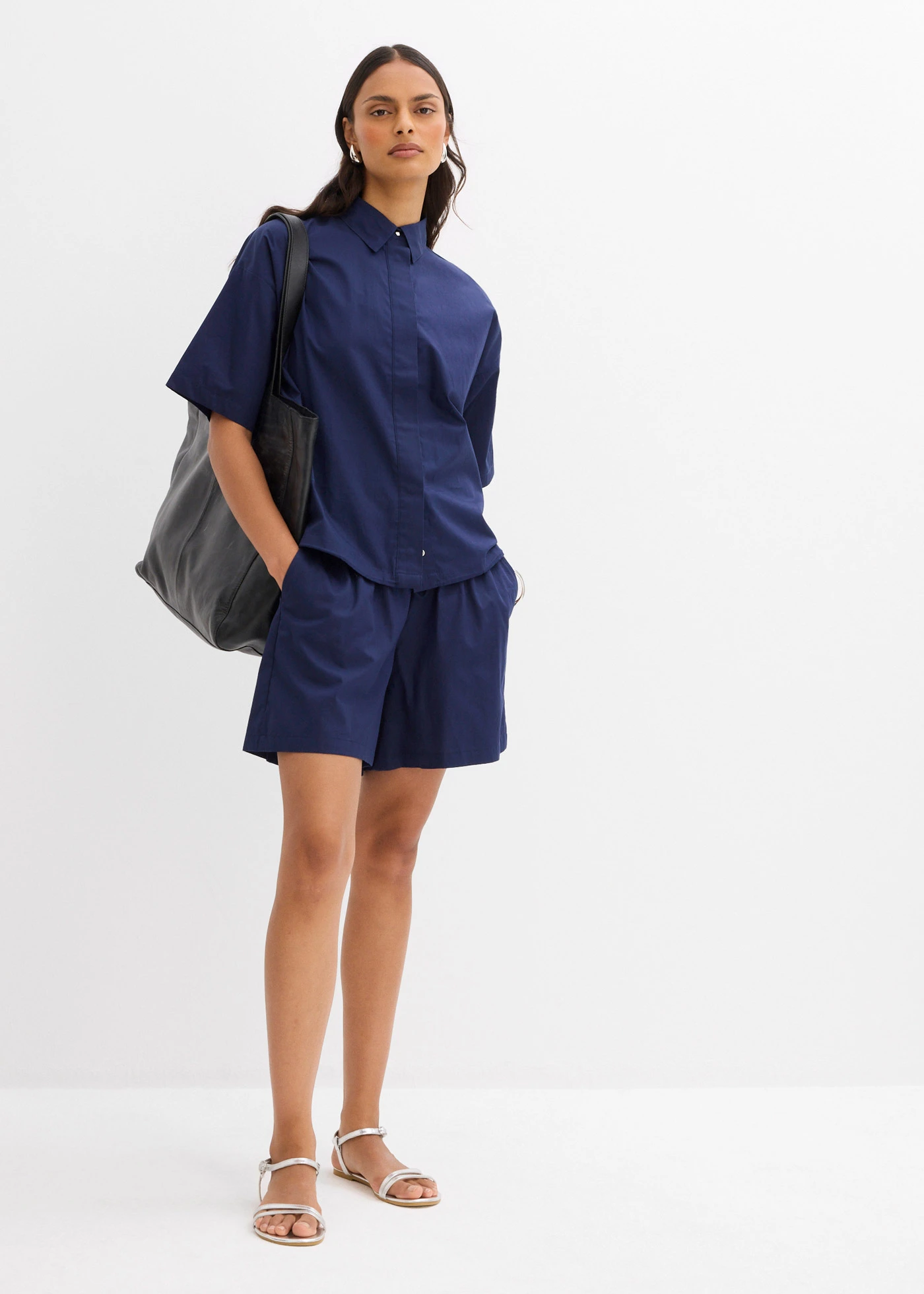 Šortky bez zapínání, z čisté bavlny • intenzivní modrá • bonprix obchod