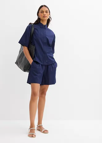 Šortky bez zapínání, z čisté bavlny • intenzivní modrá • bonprix obchod