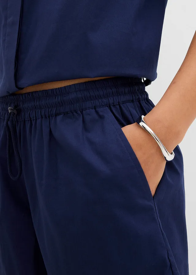 Short 100% coton avec taille élastiquée • bleu marine • product-page.page-title-suffix