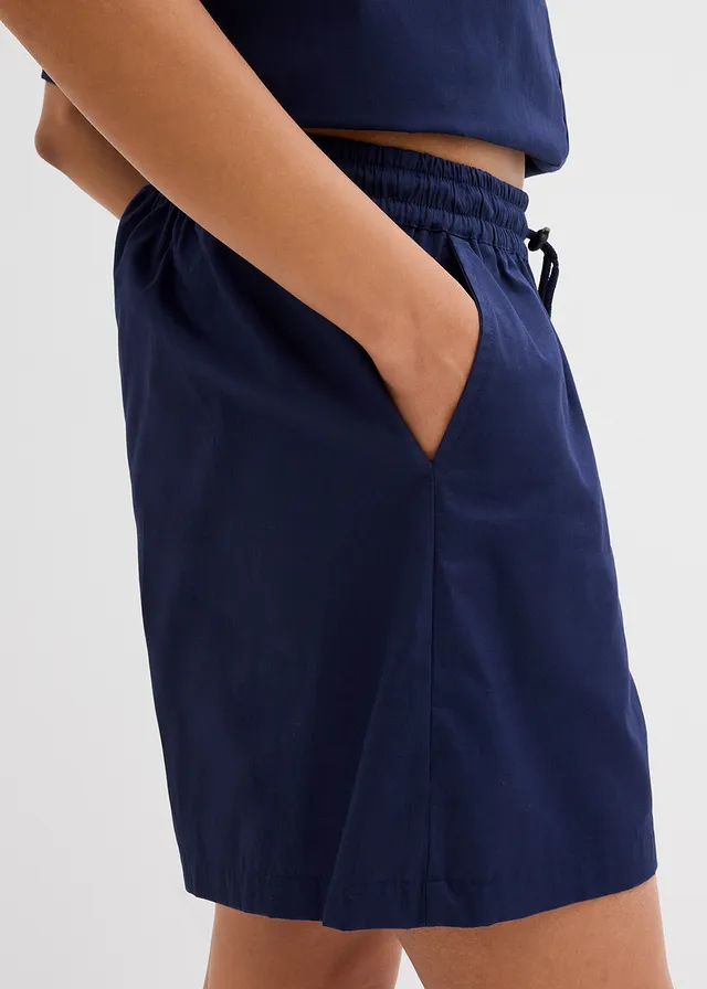 Short 100% coton avec taille élastiquée • bleu marine • product-page.page-title-suffix
