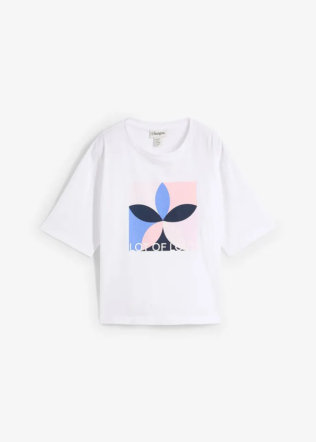 Tričko z čisté bavlny • bílá s grafickým potiskem • bonprix obchod