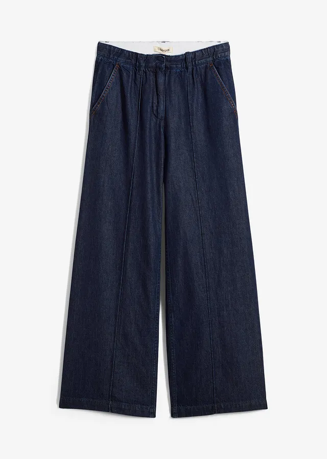 Blugi wide leg high waist super soft