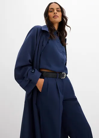 Soepelvallende bandplooibroek • donkerblauw • bonprix online shop