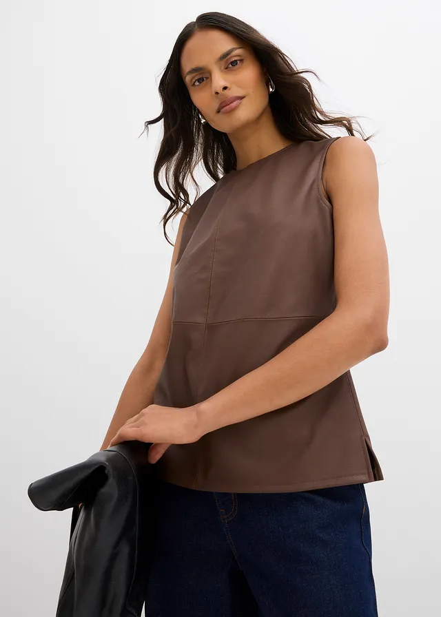 Imitatieleren top • bruin • product-page.page-title-suffix