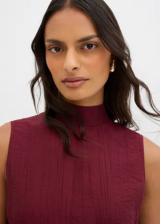 Hosszú top struktúrás viszkóz-keverékből • juharpiros • bonprix áruház