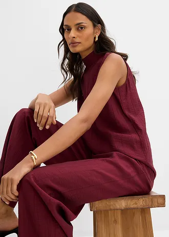 Hosszú top struktúrás viszkóz-keverékből • juharpiros • bonprix áruház