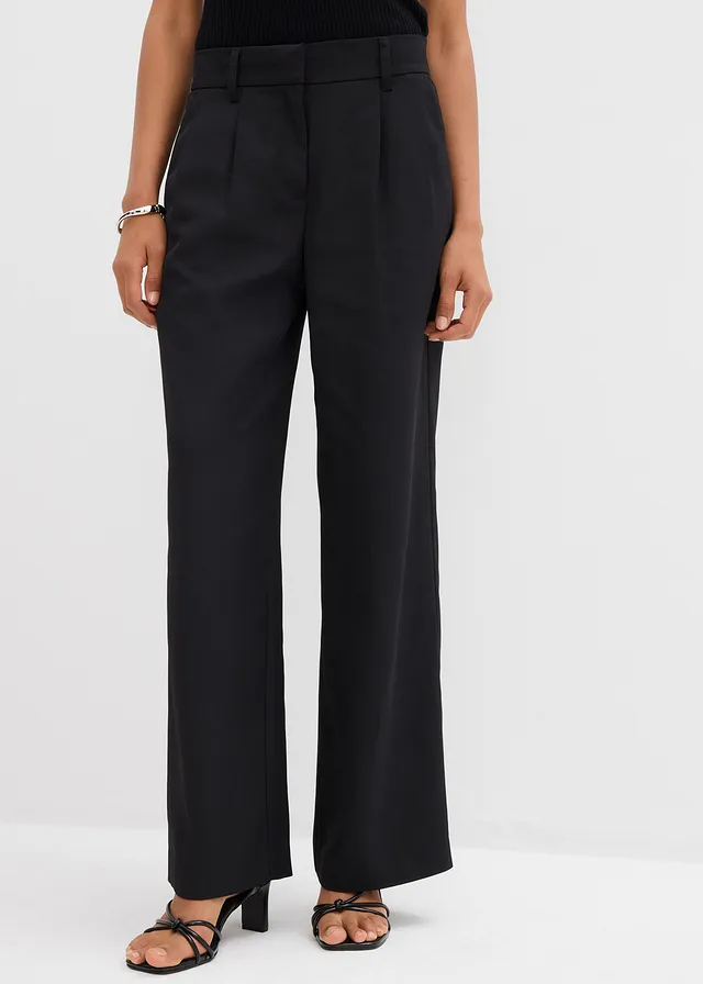 Pantalon à texture twill, Couleur: noir