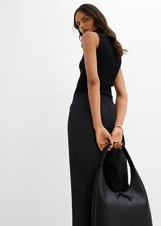 Kalhoty bez zapínání, s keprovou strukturou • černá • bonprix obchod