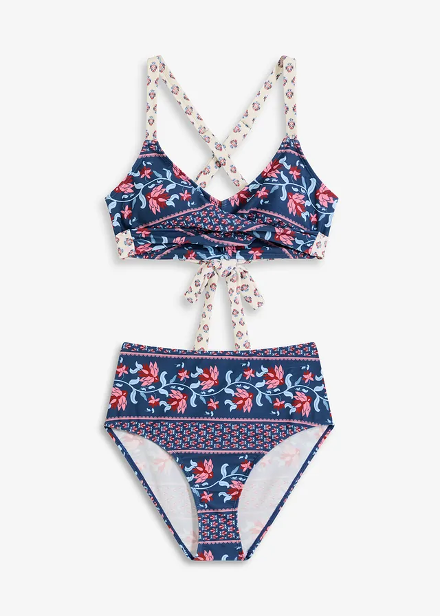 Costum de baie cu bustieră (set/2piese) cu aspect petrecut