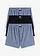 Volné žerzejové boxerky z bavlny (3 ks v balení), barva: džínově modrá/černá /bílá s proužky