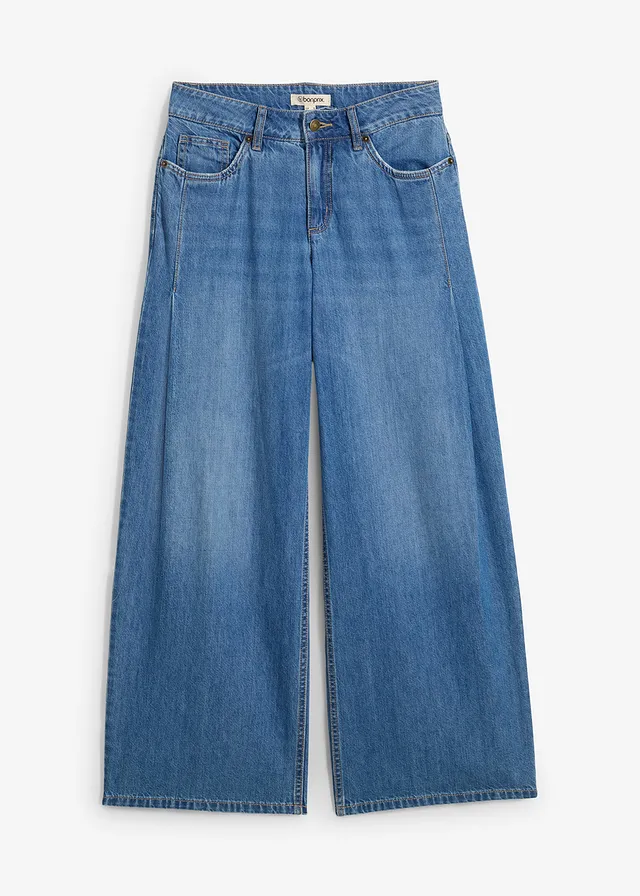 Blugi Wide Leg Mid Waist