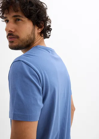 T-shirt (set van 5) • steengrijs+jeansblauw+grijs+diepblauw+donkerblauw • bonprix online shop