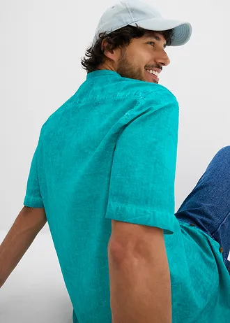 Chemise manches courtes aspect délavé • émeraude • Boutique bonprix