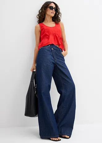 Halenkový top ze vzdušné lněné směsi • jahodová • bonprix obchod