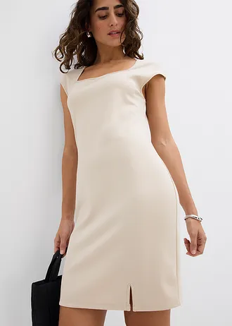 Mini šaty s rozparkem • šedobéžová • bonprix obchod