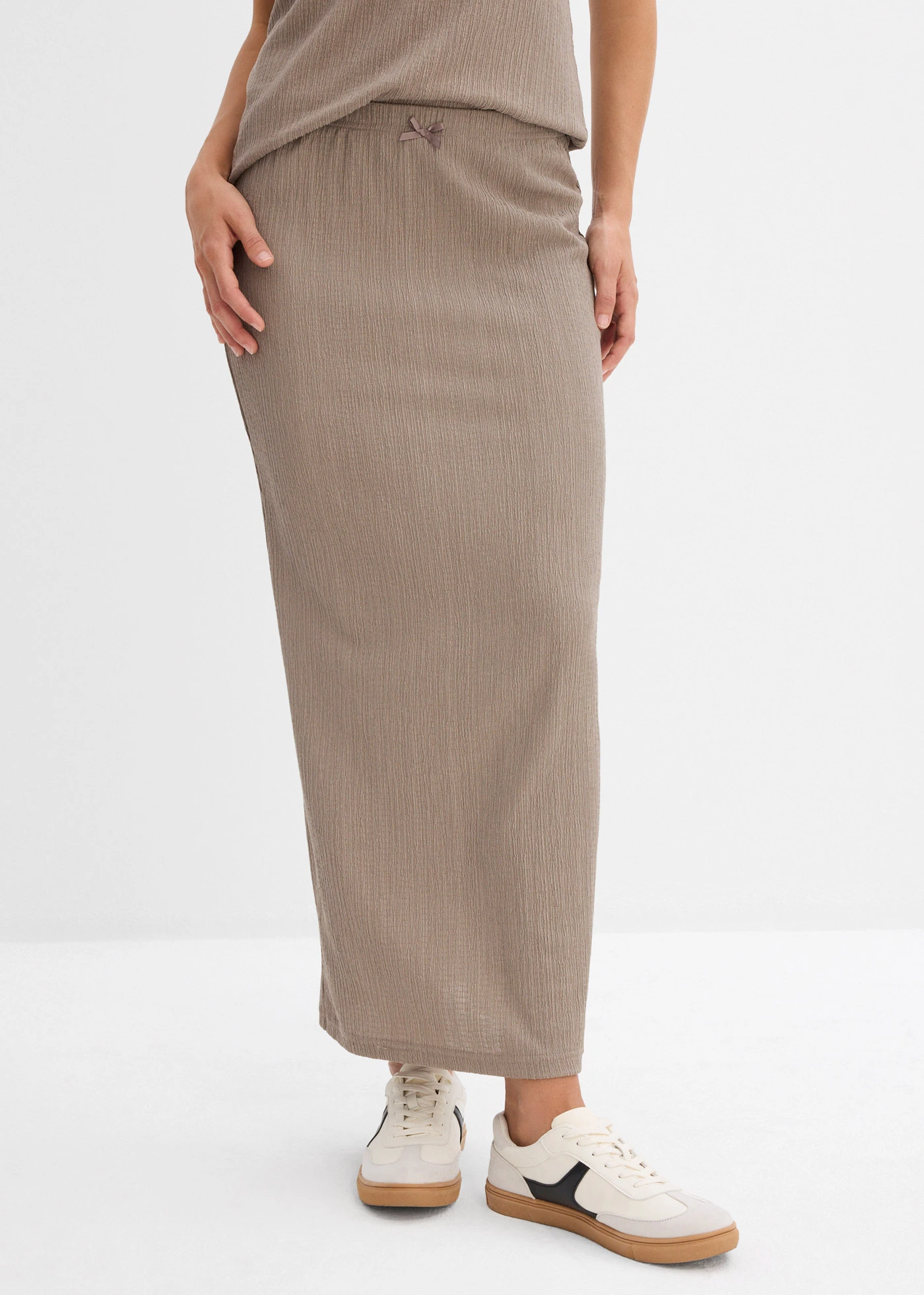 Maxi rok van lichte crêpe • grijs • bonprix online shop