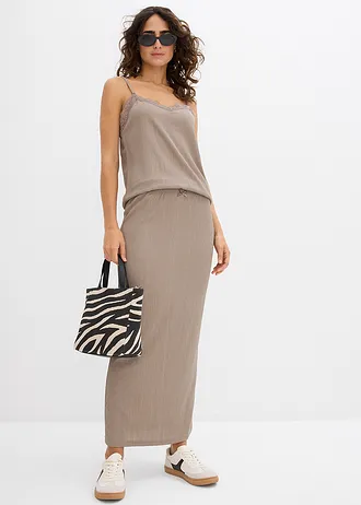 Maxi rok van lichte crêpe • grijs • bonprix online shop