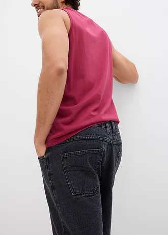 Bermudy jeansowe z elastycznym pasem, classic fit • czarny denim • sklep bonprix