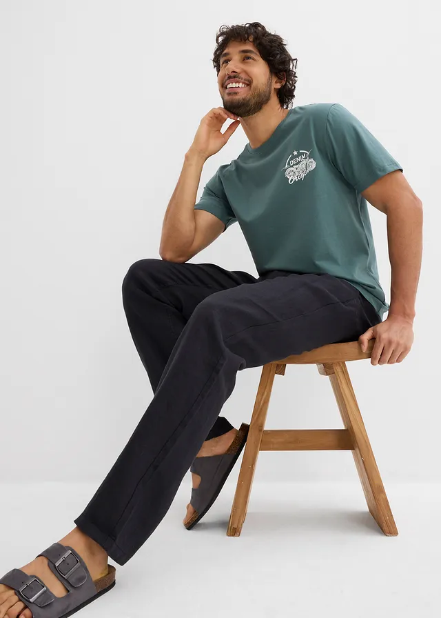 T-shirt (set van 2) van puur katoen • donkerblauw+grijsgroen • product-page.page-title-suffix