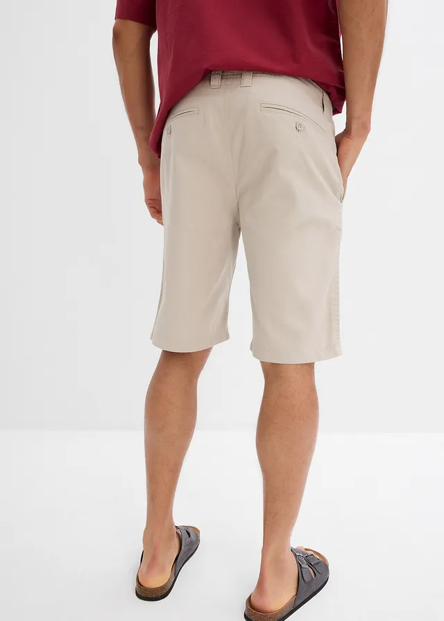 Bermuda chino 100% coton, regular, Couleur: gris pierre