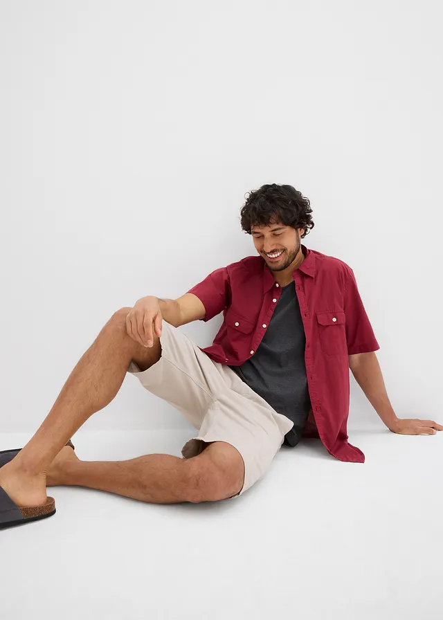 Chino bermuda van puur katoen, regular fit • steengrijs • product-page.page-title-suffix