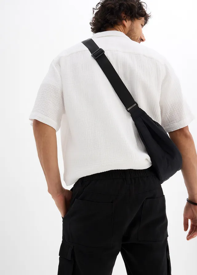 Bermude cargo cu bată elastică, Regular Fit • negru • magazin bonprix