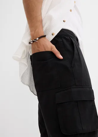 Bermude cargo cu bată elastică, Regular Fit • negru • magazin bonprix