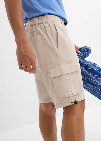 Kapsáčové bermudy s elastickým pásom, Regular Fit • kamenná sivá • obchod bonprix