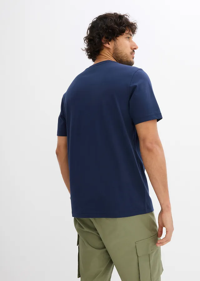 T-shirt 100% coton, Couleur: bleu foncé