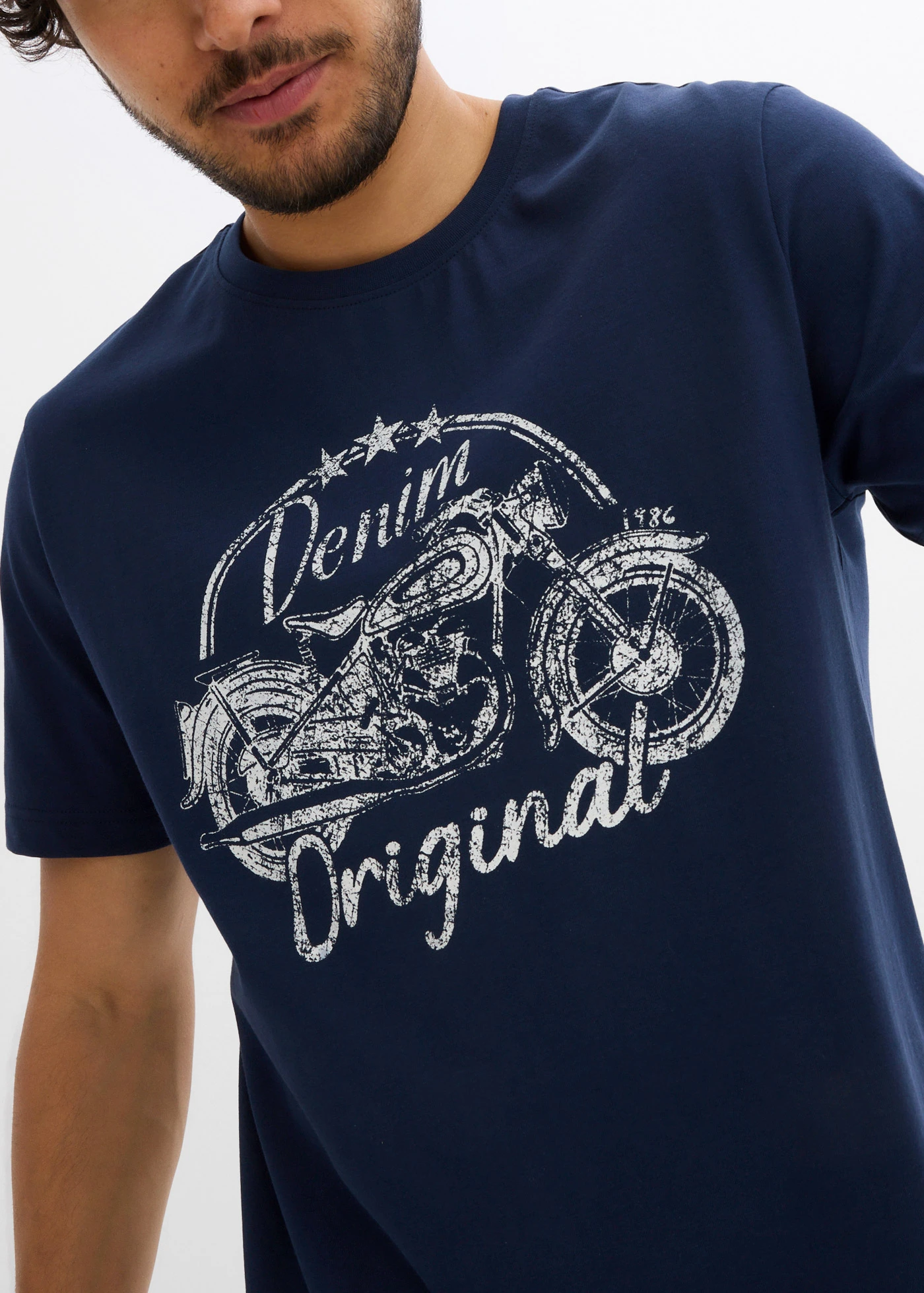 T-shirt 100% coton • bleu foncé • Boutique bonprix