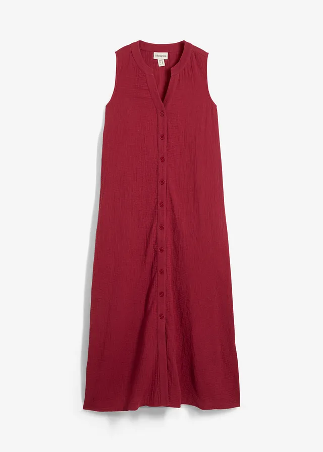 Jurk van mousseline, Kleur: pruimrood