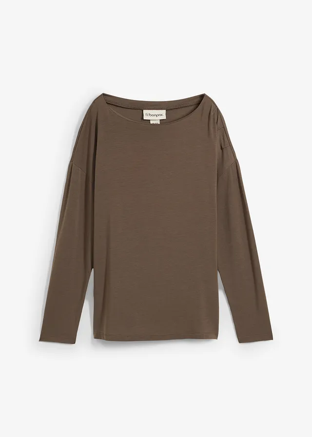 Tričko s dlhým rukávom z viskózového mixu