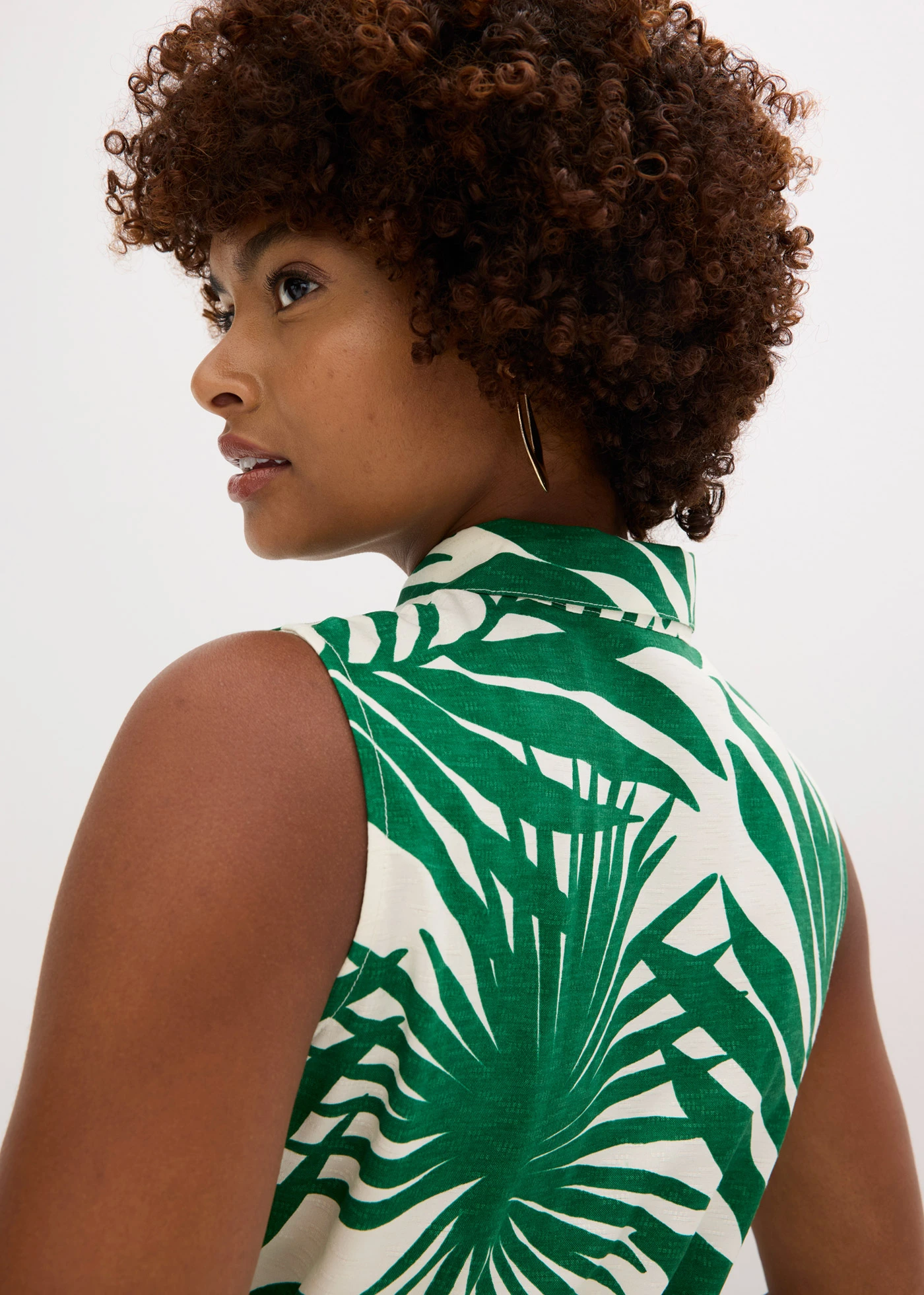 Blousejurk van soepele viscose • wit-groen gebloemd • bonprix online shop