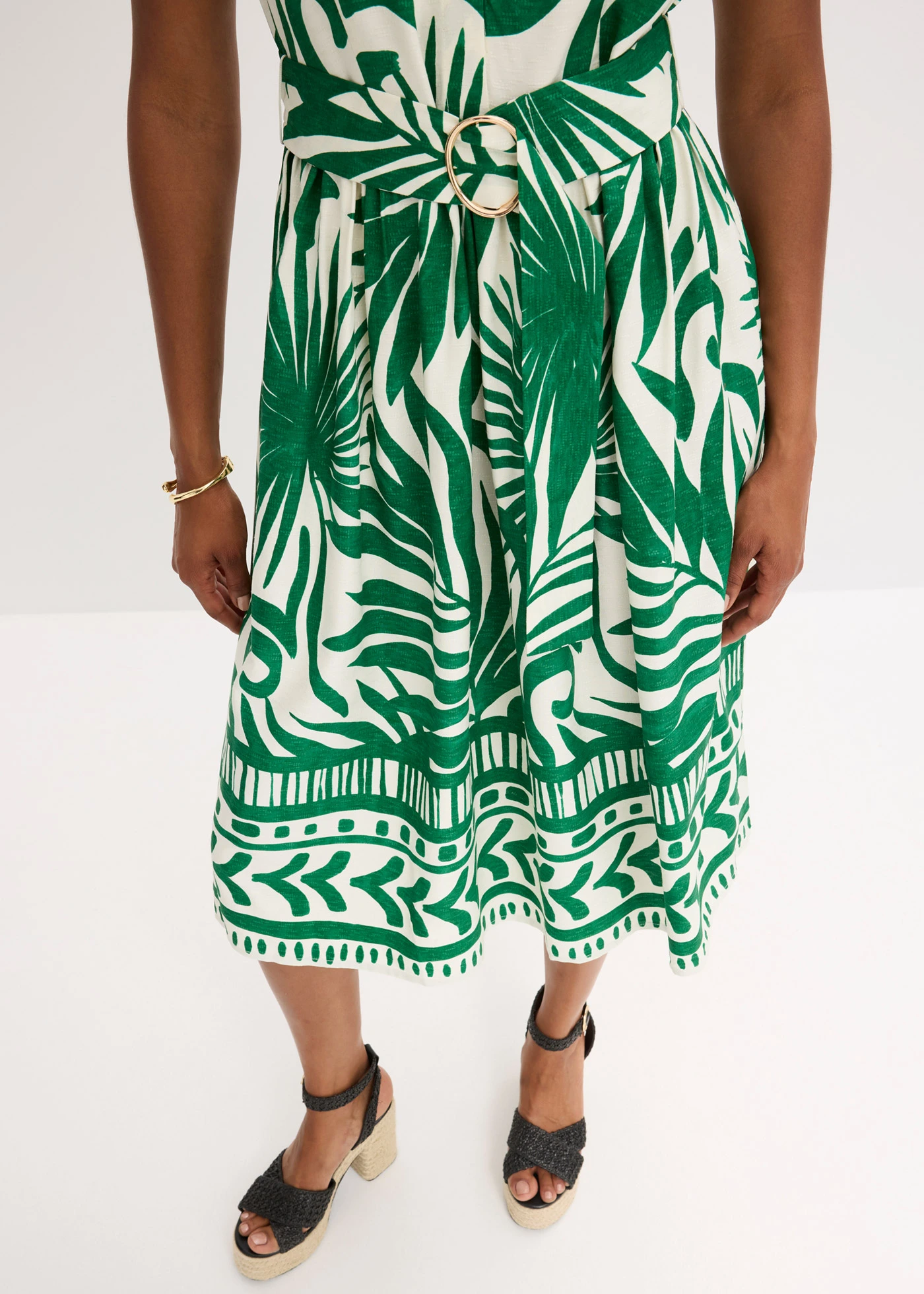 Blousejurk van soepele viscose • wit-groen gebloemd • bonprix online shop