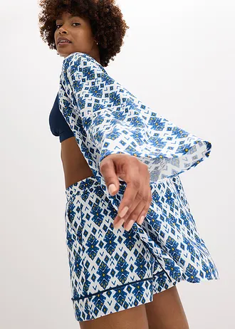 Kimonová halenka • bílo-modrá s potiskem • bonprix obchod