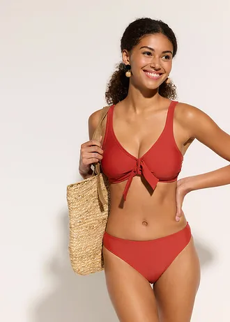 Bikini (2-dlg. set) met strikkoord, Kleur: roestoranje