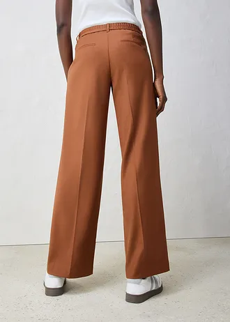 Pantalon à pinces en laine, Couleur: brique