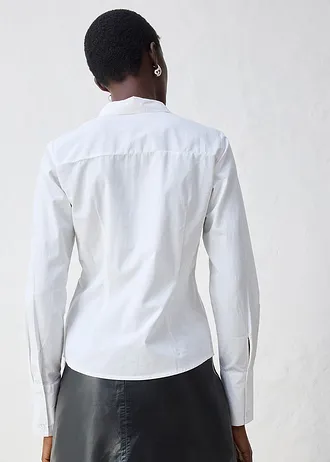 Overhemdblouse met zijde • wit • bonprix online shop