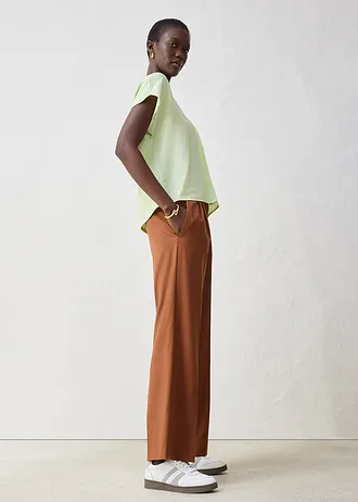 Tričko s podílem hevábí a tkanou vsadkou • křídově zelená • bonprix obchod