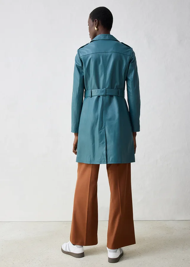 Trench en cuir d’agneau nappa • vert poivre • product-page.page-title-suffix