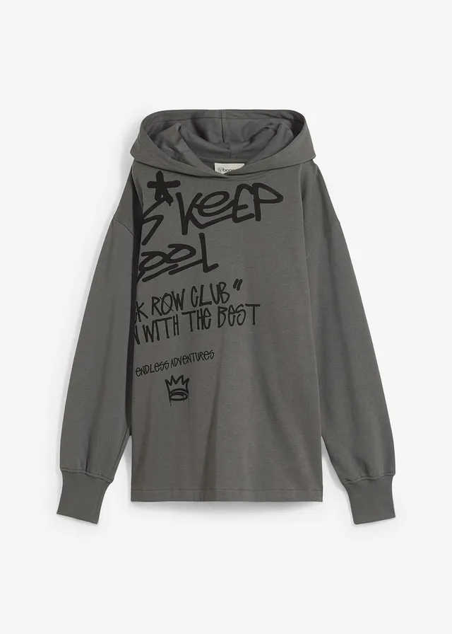 Hanorac oversize cu imprimeu graffiti din bumbac organic 100%