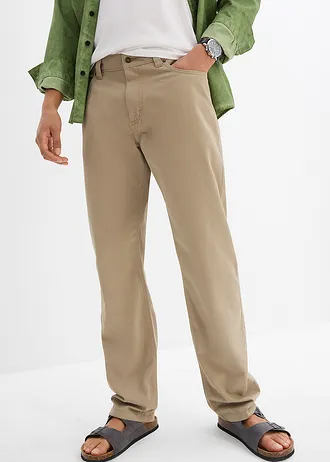 Keprové kalhoty z čisté bavlny Regular Fit, Straight • nová khaki • bonprix obchod