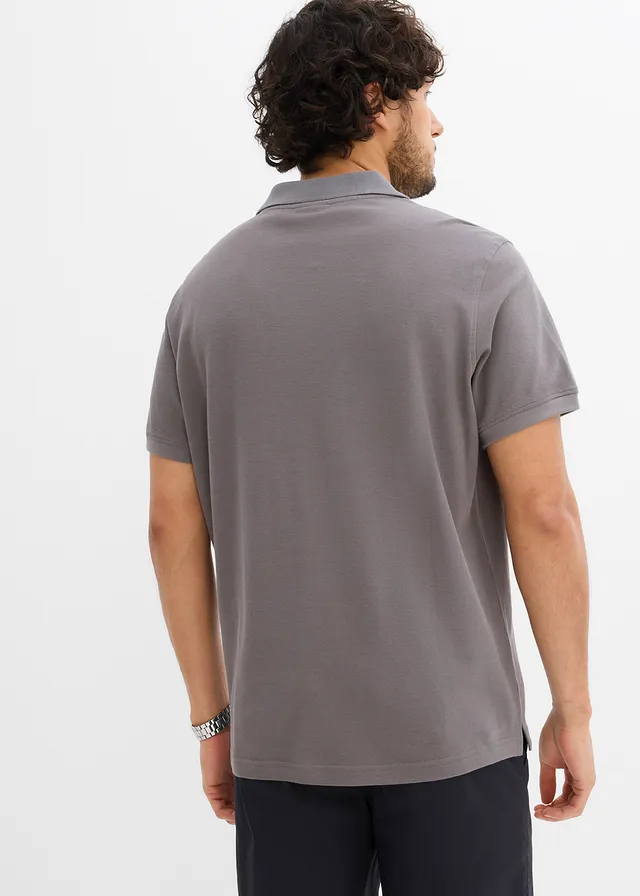 Lot de 2 polos 100% coton, Couleur: gris fumé + écru