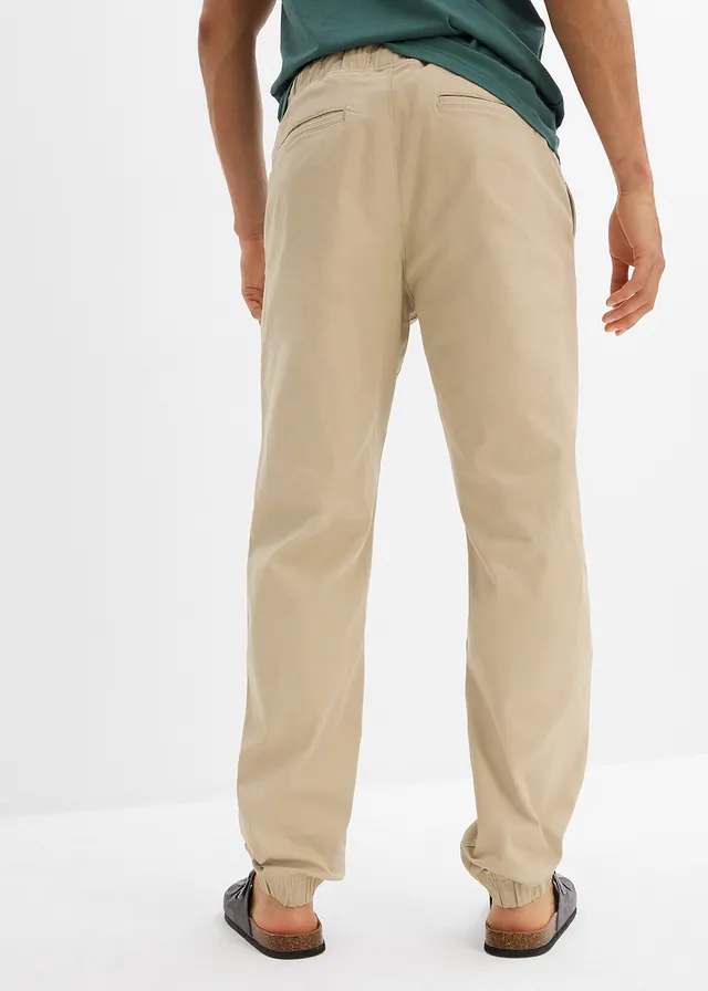 Pantalon chino jogger loose, droit, Couleur: gris ardoise