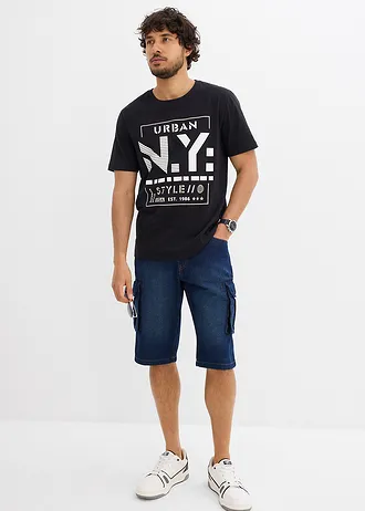 Tričko z čisté organické bavlny • černá s potiskem • bonprix obchod