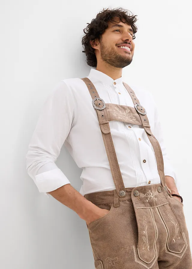 Tiroler overhemd van katoen • wit • product-page.page-title-suffix