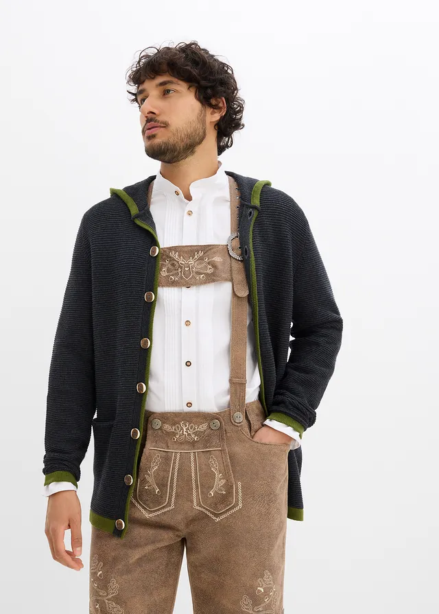 Tiroler vest met capuchon • antraciet gemêleerd • product-page.page-title-suffix