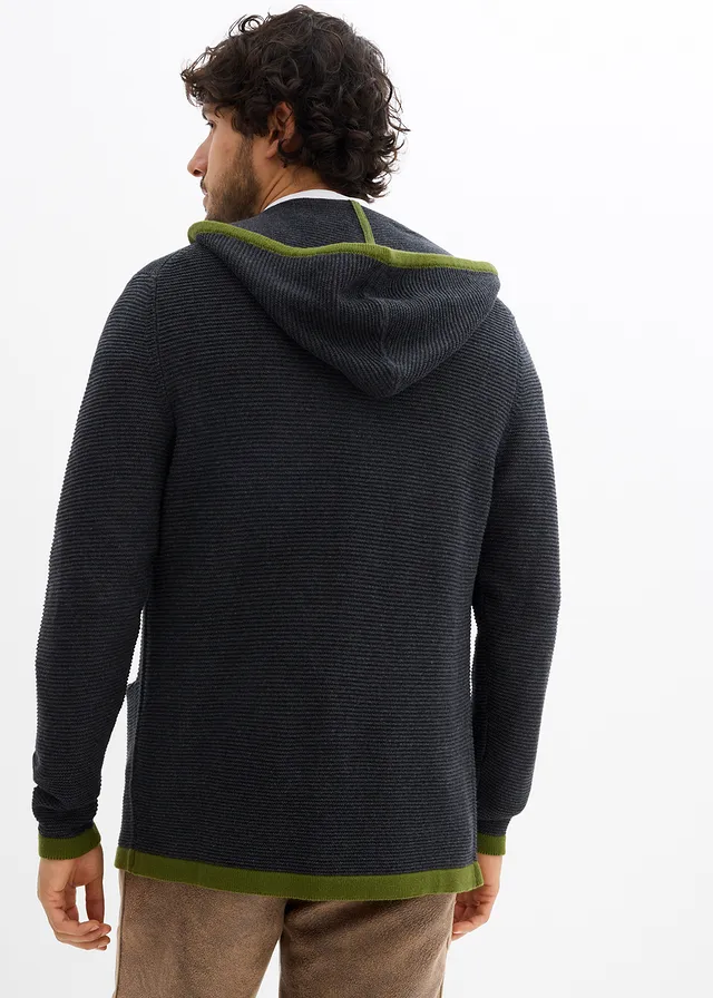 Tiroler vest met capuchon • antraciet gemêleerd • product-page.page-title-suffix