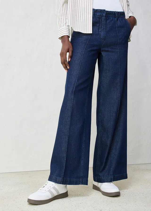 Jean large taille haute, super doux • bleu profond denim brut • product-page.page-title-suffix