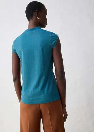 Shirt met zijde, Kleur: pepergroen